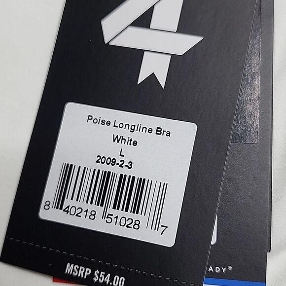 2626 NWT Four Laps Poise Longline Bra  Size Large White - Picture 4 of 9